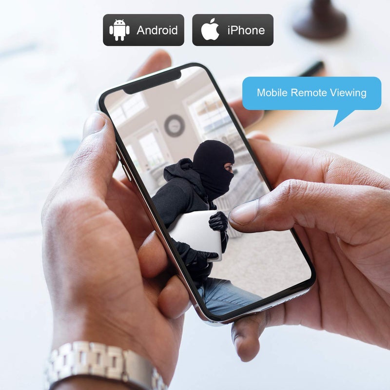 EVERSECU نظام كاميرات الأمان إيفيرسيكو 4 قنوات 1080P لايت DVR و (4) كاميرات مقاومة للعوامل الجوية بدقة 2.0 ميجابكسل 1080P تدعم الرؤية الليلية، تنبيه الحركة، الوصول السهل عن بُعد عبر الهاتف الذكي والكمبيوتر (لا يتضمن HDD)  - Image 5